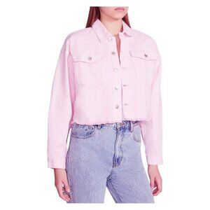 NWT Steve Madden Apparel Women's Alison Trucker Jacket, pink Tulle, X-Small